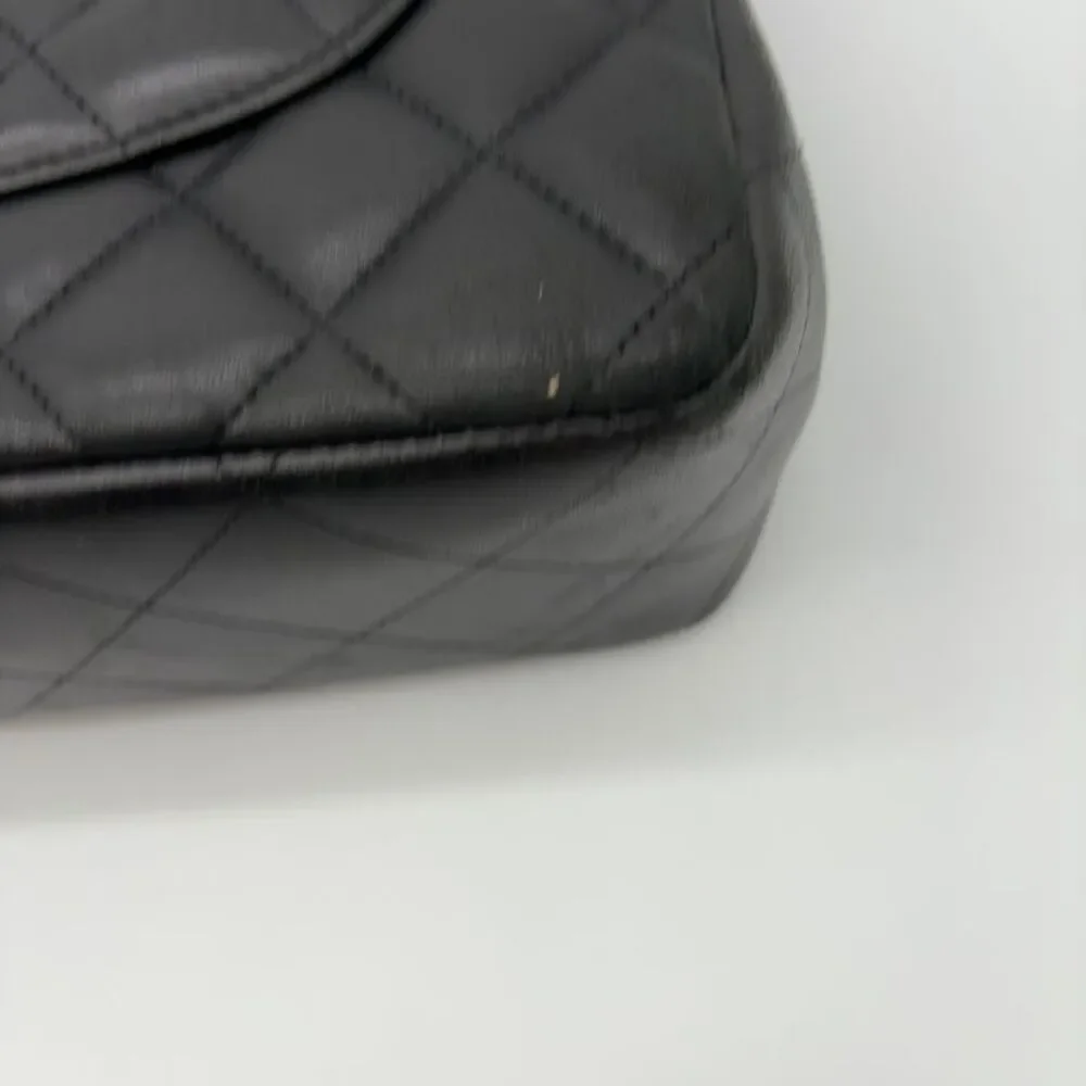 CHANEL Black Quilted Lambskin Shoulder Bag